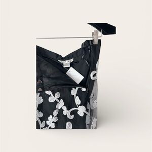 Chetta B Black Skirt with White Floral Design